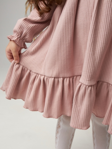 332. Платье детское из лапши, хлопок 100%, пудра, р. 98,104,110,116